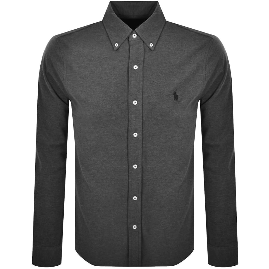 Image number 1 for Ralph Lauren Featherweight Mesh Shirt Grey