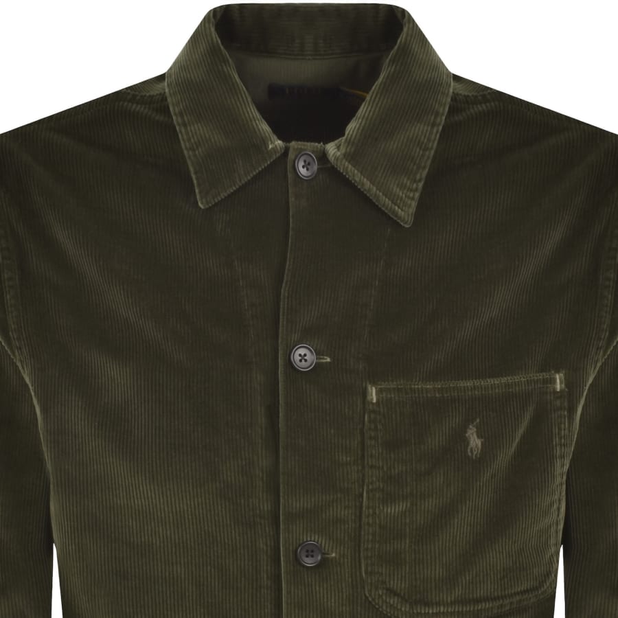 Image number 2 for Ralph Lauren Corduroy Overshirt Green