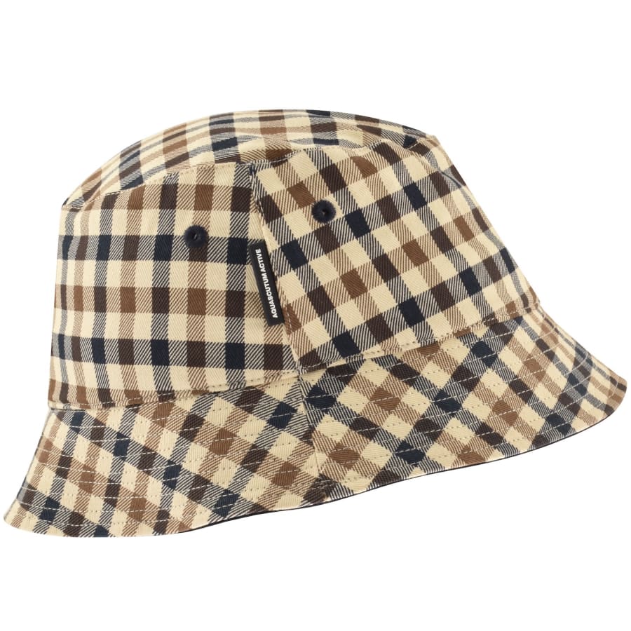 Image number 2 for Aquascutum Check Bucket Hat Beige