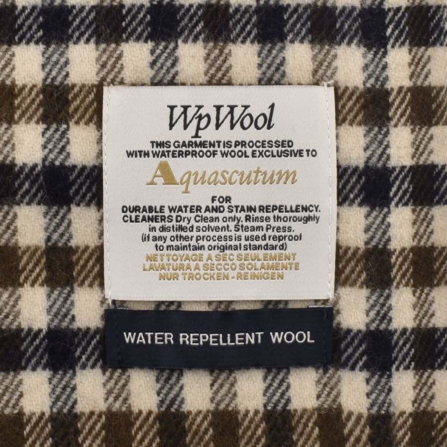 Image number 4 for Aquascutum Wool Iconic Scarf Beige