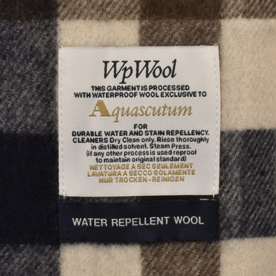 Image number 4 for Aquascutum Wool Iconic Scarf Beige