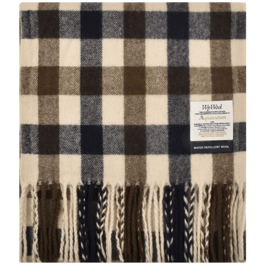 Image number 1 for Aquascutum Wool Iconic Scarf Beige
