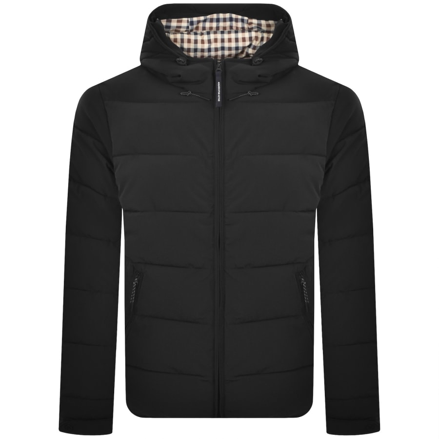 Image number 2 for Aquascutum Hooded Puffer Jacket Black