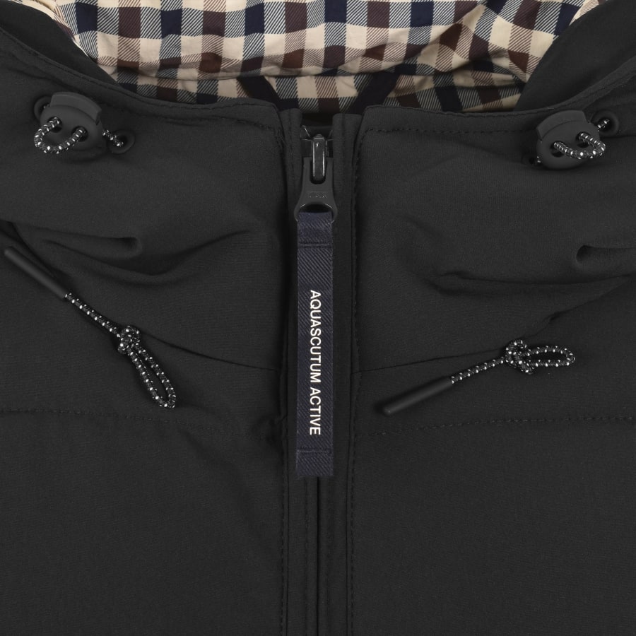 Image number 5 for Aquascutum Hooded Puffer Jacket Black