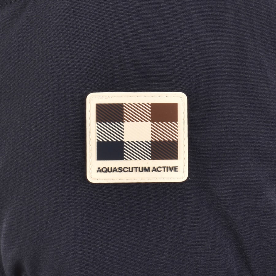 Image number 3 for Aquascutum Hooded Puffer Jacket Navy