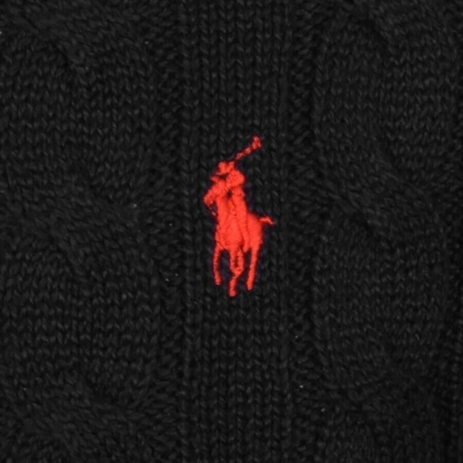 Image number 3 for Ralph Lauren Cable Knit Jumper Black