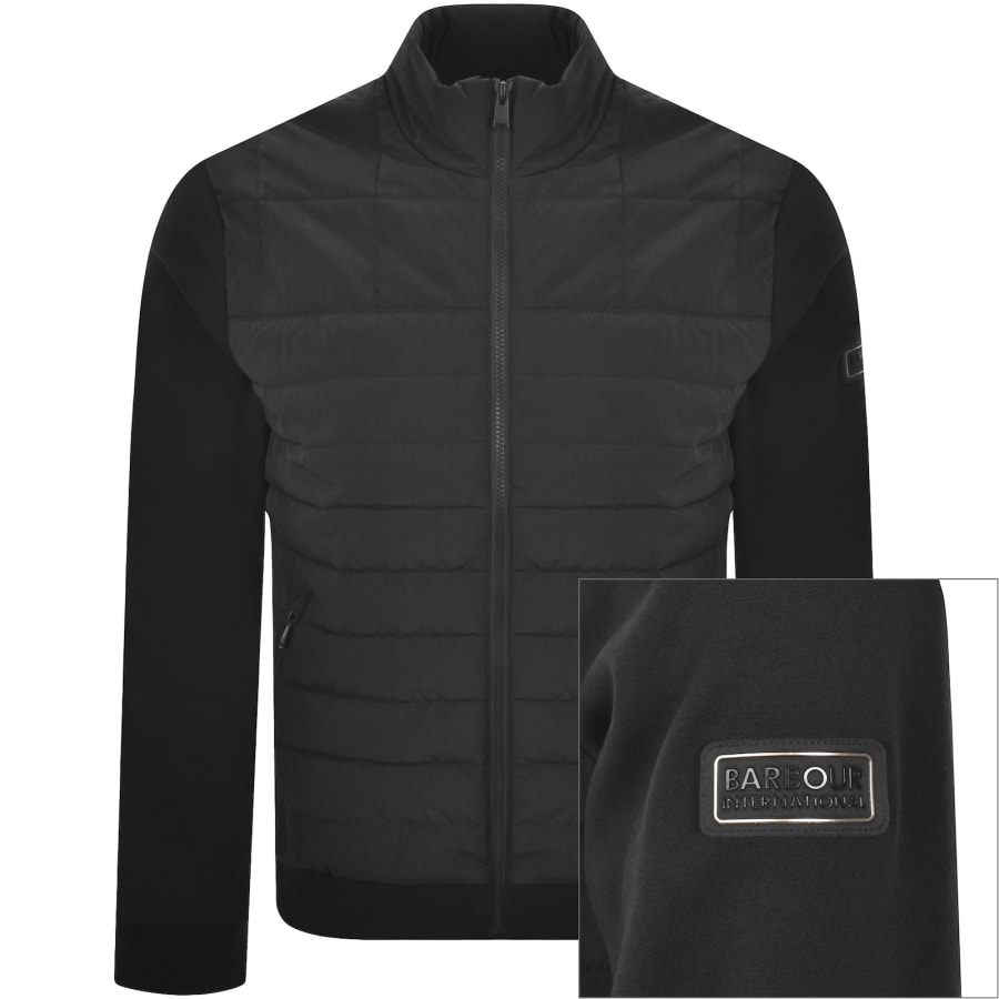Image number 1 for Barbour International Quilted Sweatshirt Black