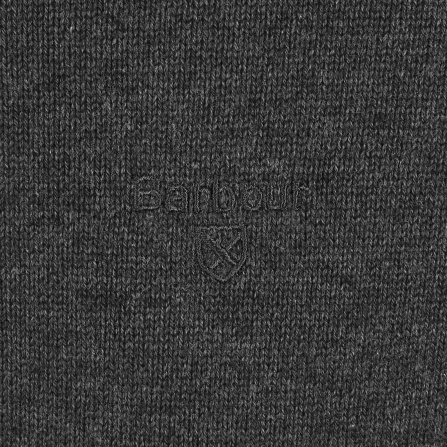 Image number 3 for Barbour Half Zip Knit Jumper Grey