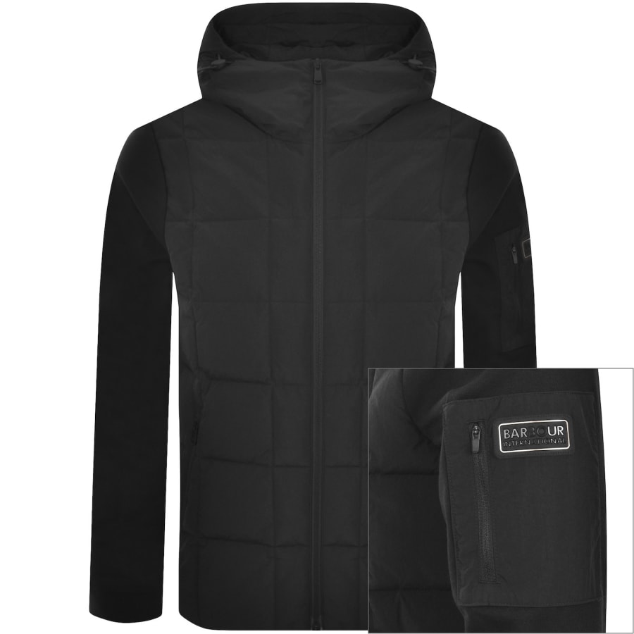 Image number 1 for Barbour International Quilted Sweatshirt Black