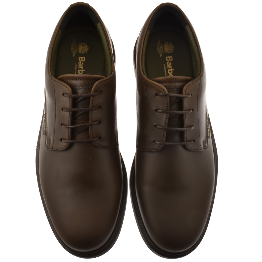 Image number 3 for Barbour Carthy Derby Shoes Dark Brown