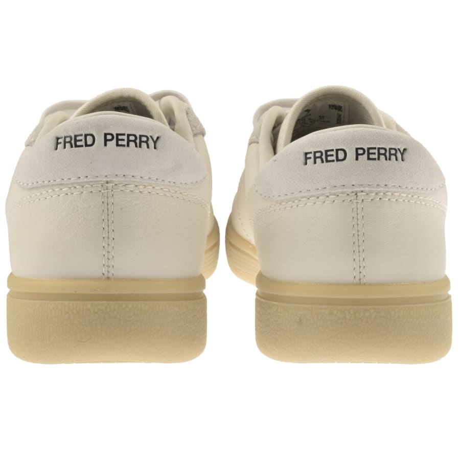 Image number 2 for Fred Perry Leather Tennis Trainers Off White