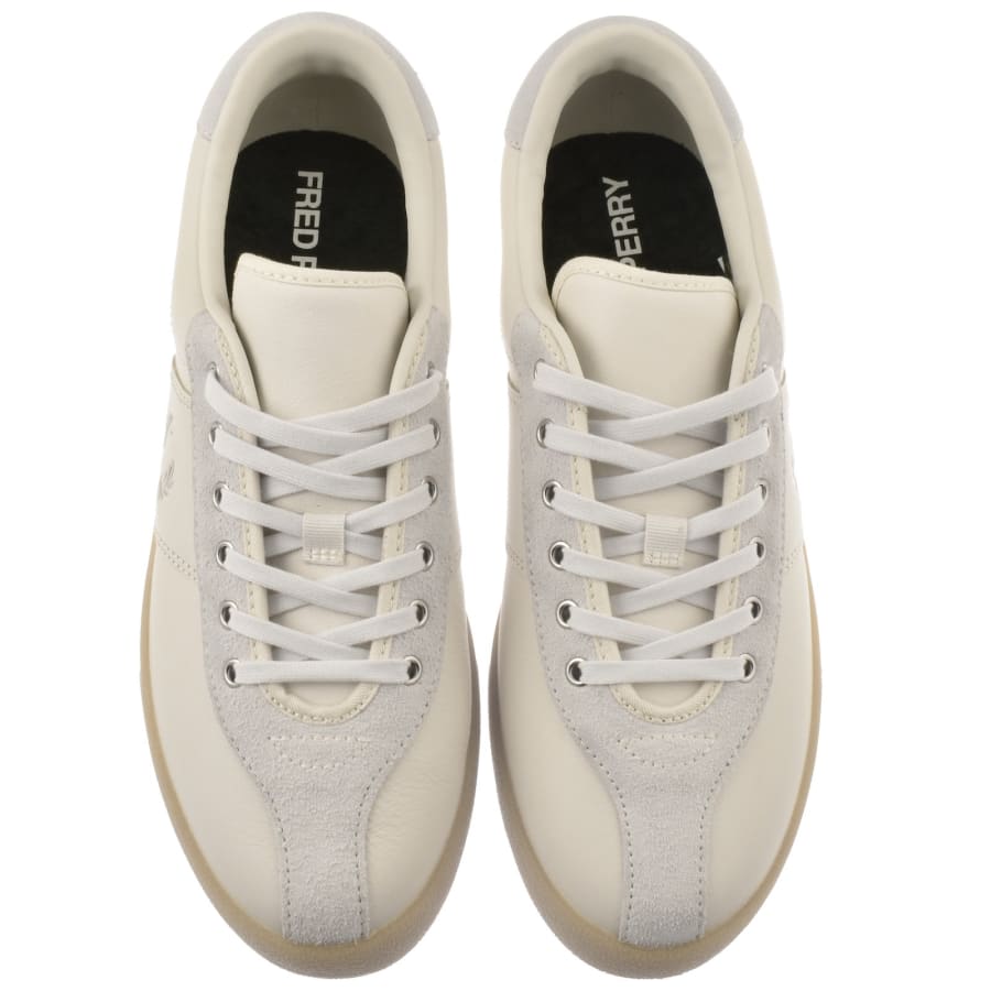 Image number 3 for Fred Perry Leather Tennis Trainers Off White