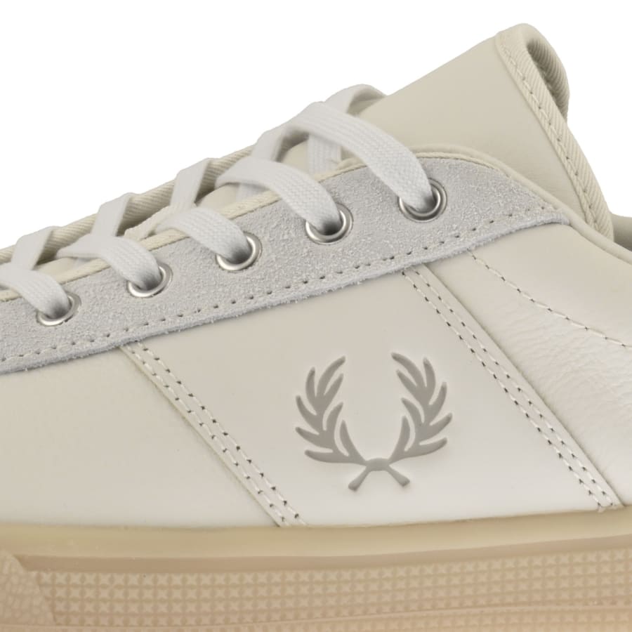 Image number 4 for Fred Perry Leather Tennis Trainers Off White