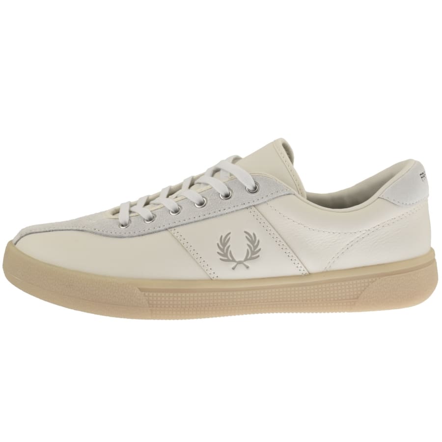 Image number 1 for Fred Perry Leather Tennis Trainers Off White