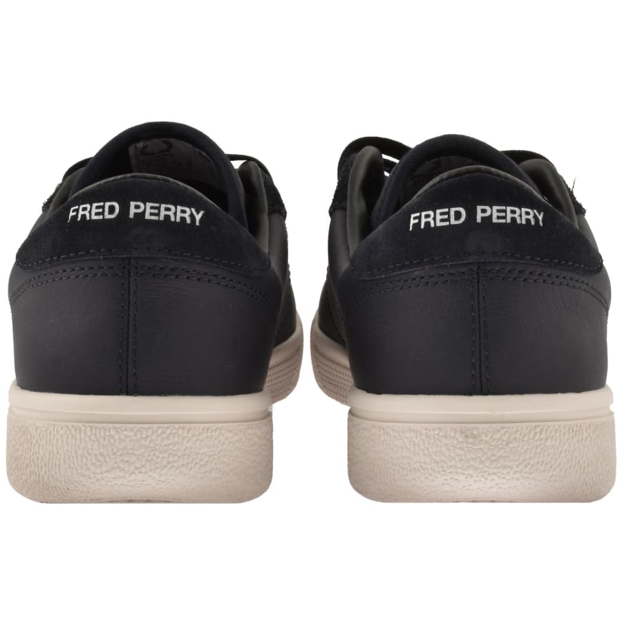 Image number 2 for Fred Perry Leather Tennis Trainers Navy