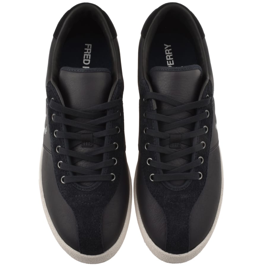 Image number 3 for Fred Perry Leather Tennis Trainers Navy