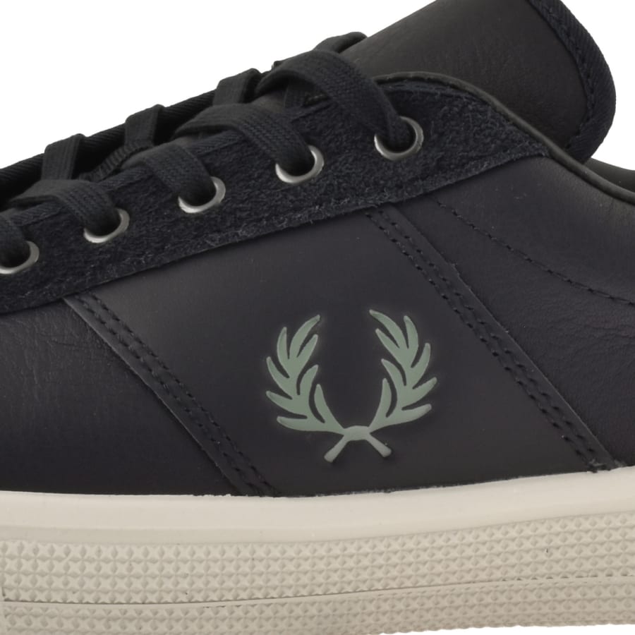 Image number 4 for Fred Perry Leather Tennis Trainers Navy