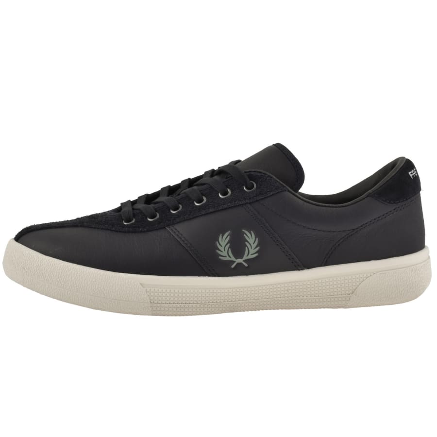 Image number 1 for Fred Perry Leather Tennis Trainers Navy