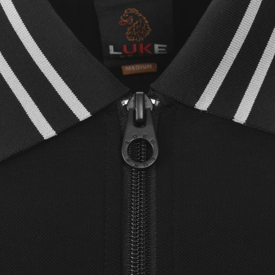 Image number 4 for Luke 1977 Throop Zip Polo Black