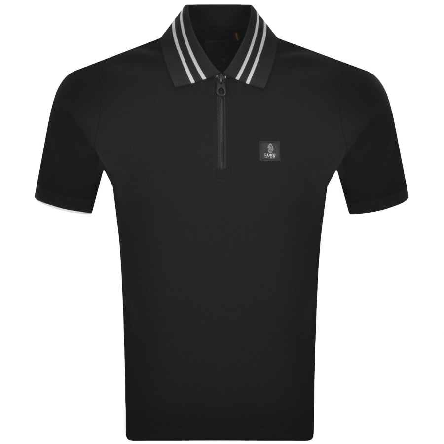 Image number 1 for Luke 1977 Throop Zip Polo Black