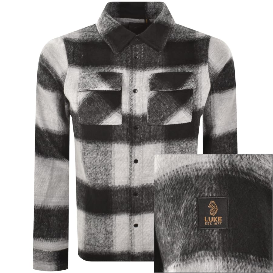 Image number 1 for Luke 1977 Ettrick Overshirt Charcoal Grey