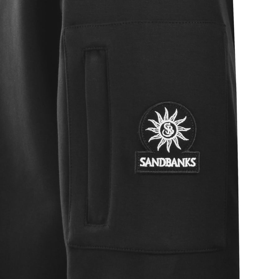 Image number 4 for Sandbanks Zip Pocket Interlock Hoodie Black