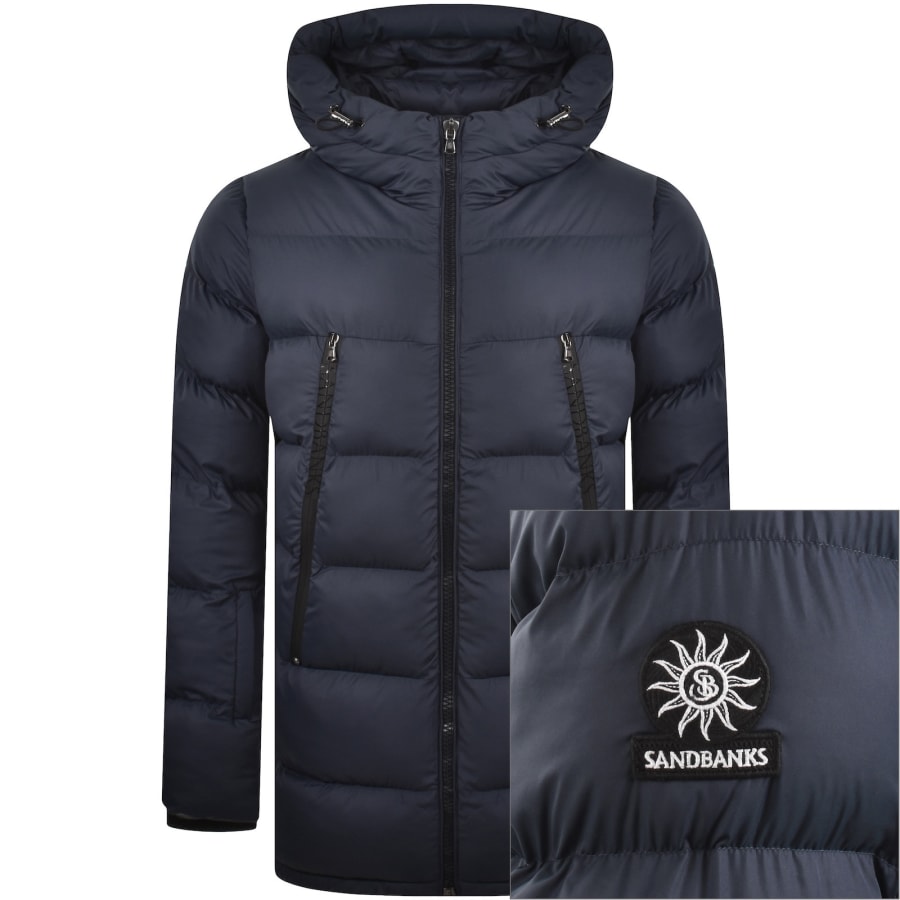 Image number 1 for Sandbanks Mid Puffer Jacket Navy