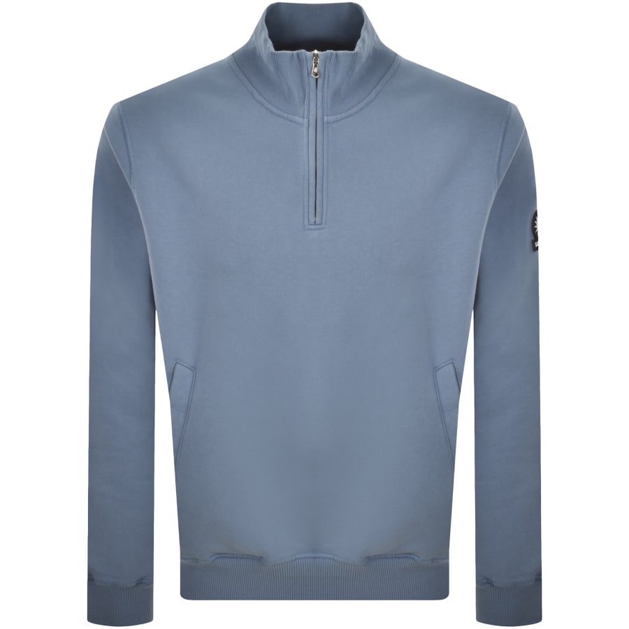 Image number 2 for Sandbanks Quarter Zip Sweatshirt Blue