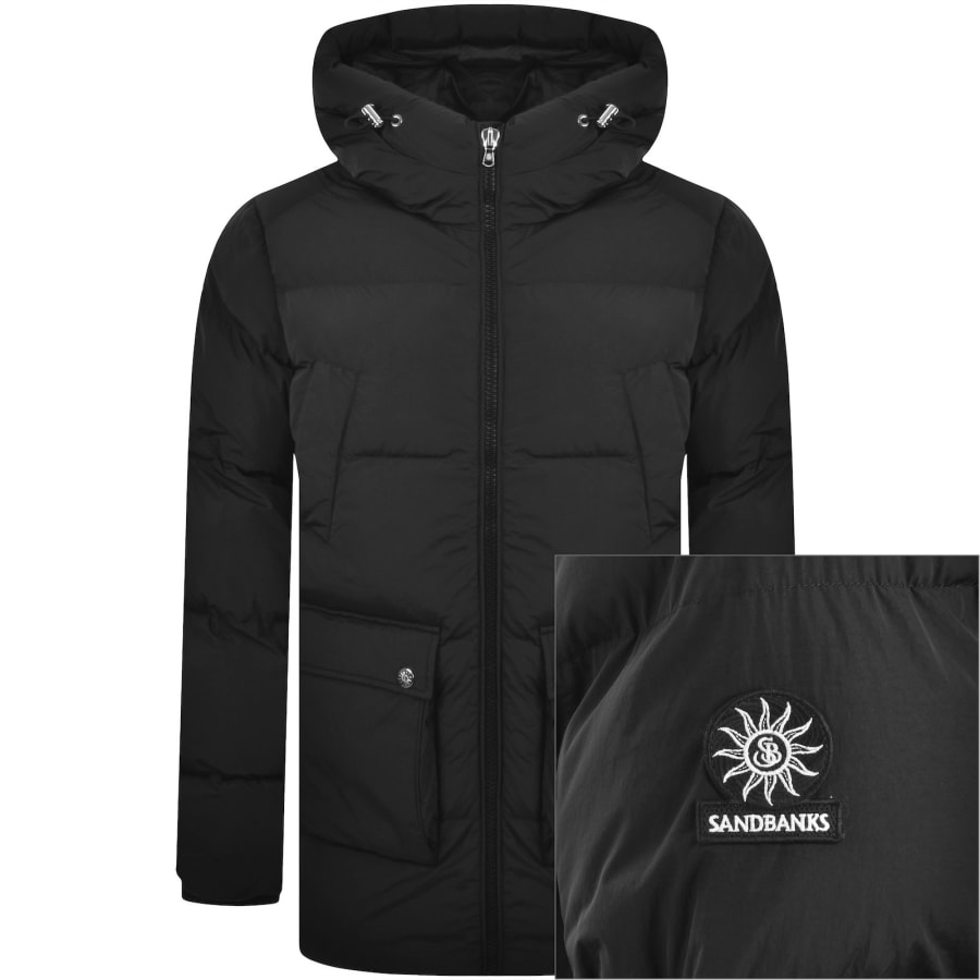 Image number 1 for Sandbanks Mid Puffer Jacket Black