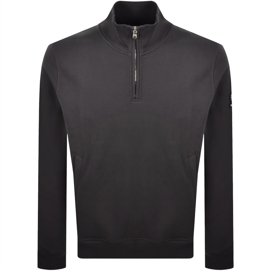 Image number 2 for Sandbanks Quarter Zip Sweatshirt Grey
