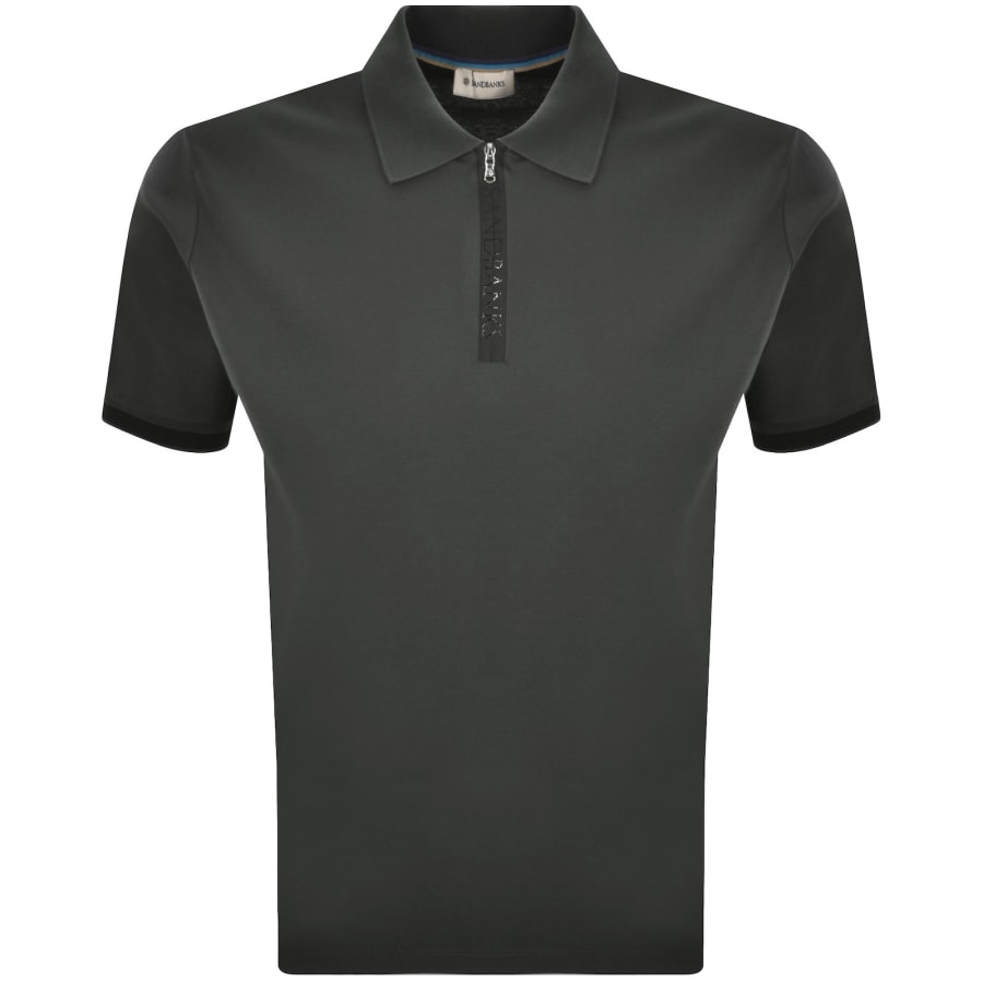 Image number 2 for Sandbanks Silicone Zip Polo T Shirt Grey