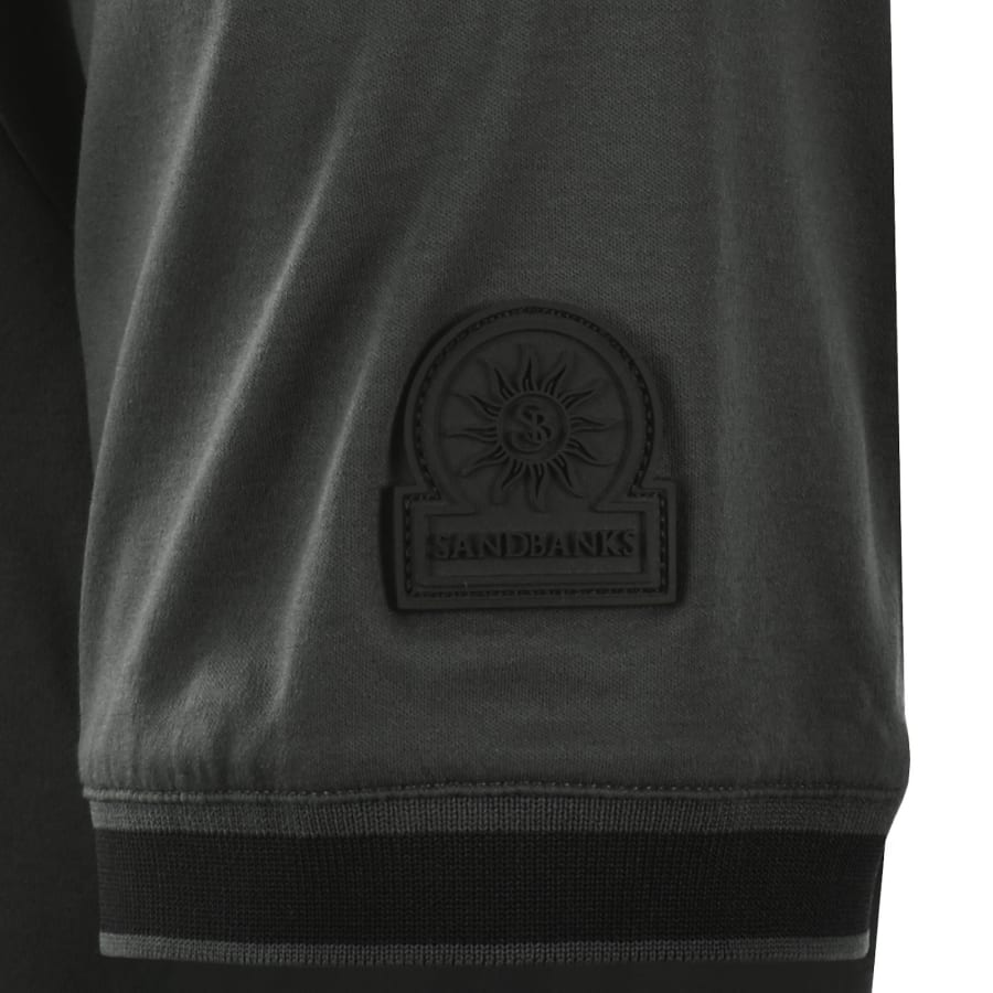 Image number 4 for Sandbanks Silicone Zip Polo T Shirt Grey