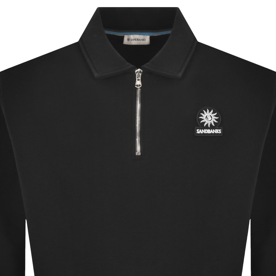 Image number 2 for Sandbanks Quarter Zip Sweatshirt Black