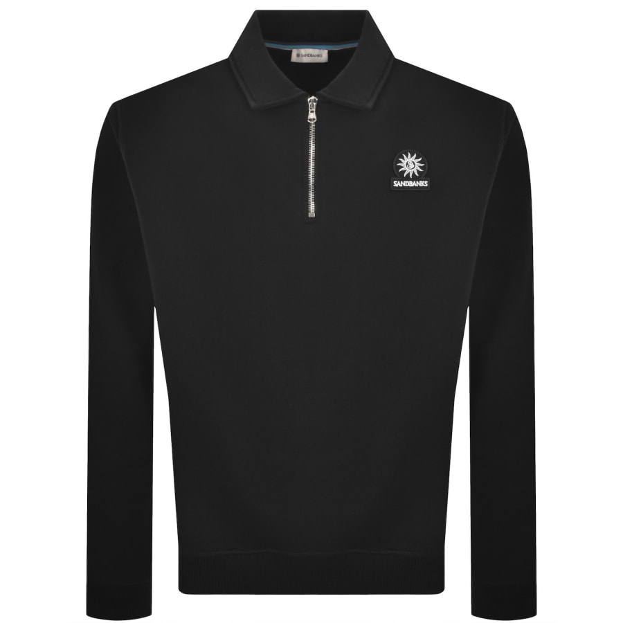 Image number 1 for Sandbanks Quarter Zip Sweatshirt Black