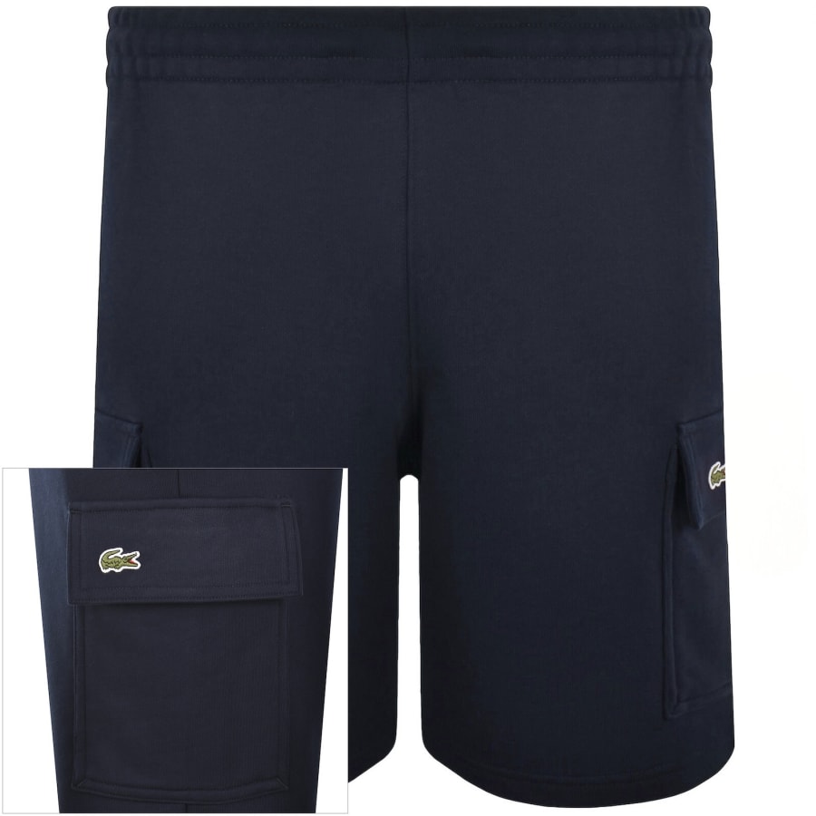 Image number 1 for Lacoste Jersey Cargo Shorts Navy