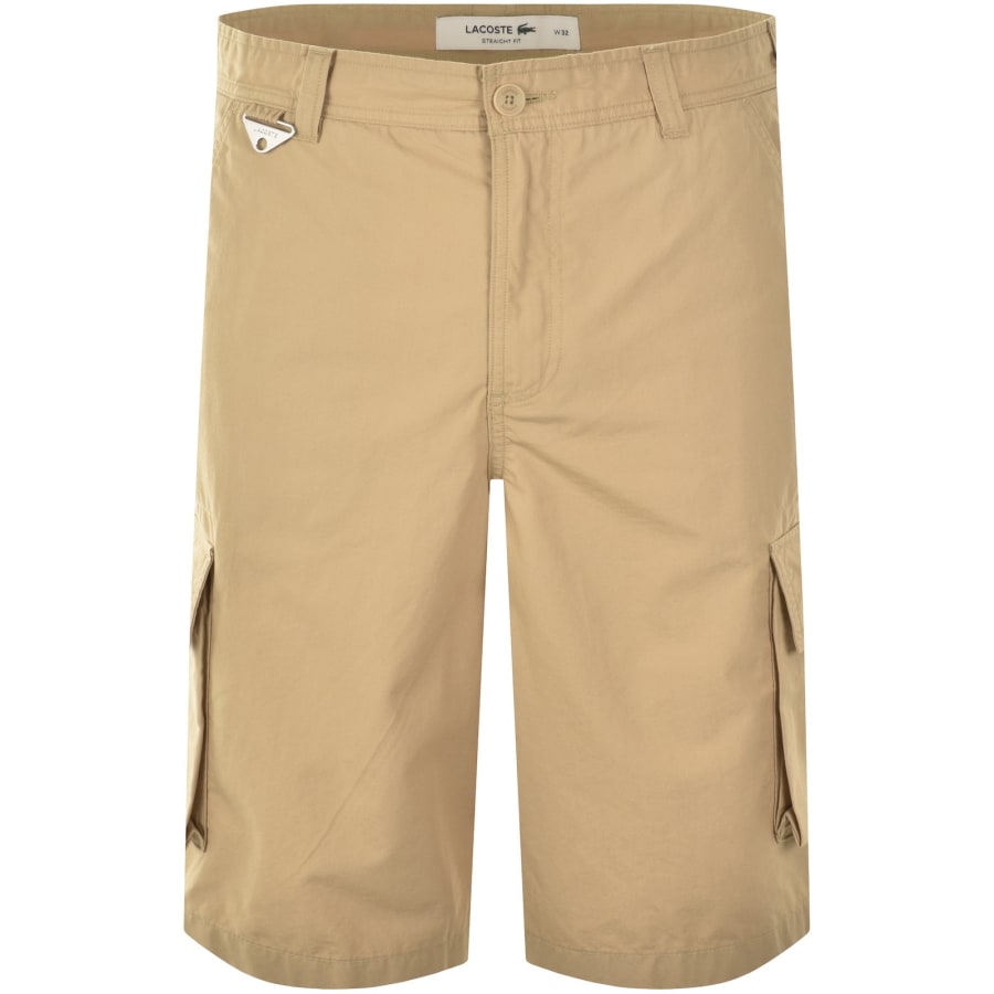 Image number 1 for Lacoste Bermuda Cargo Shorts Beige