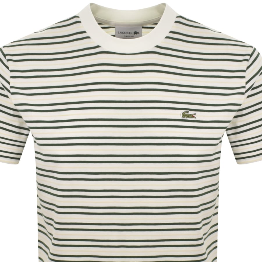 Image number 2 for Lacoste Stripe T Shirt White