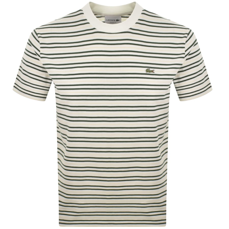 Image number 1 for Lacoste Stripe T Shirt White