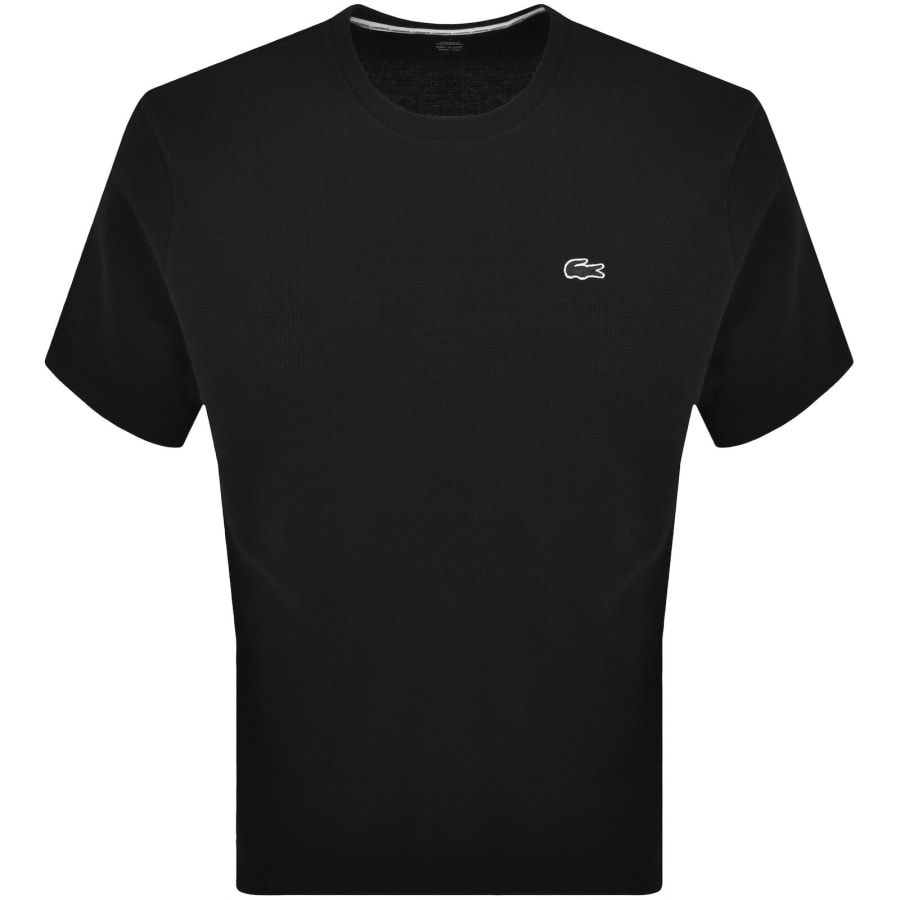 Image number 1 for Lacoste Loungewear Waffle T Shirt Black