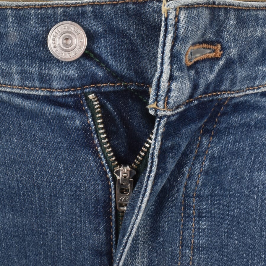Image number 5 for Lacoste Slim Fit Mid Wash Jeans Blue
