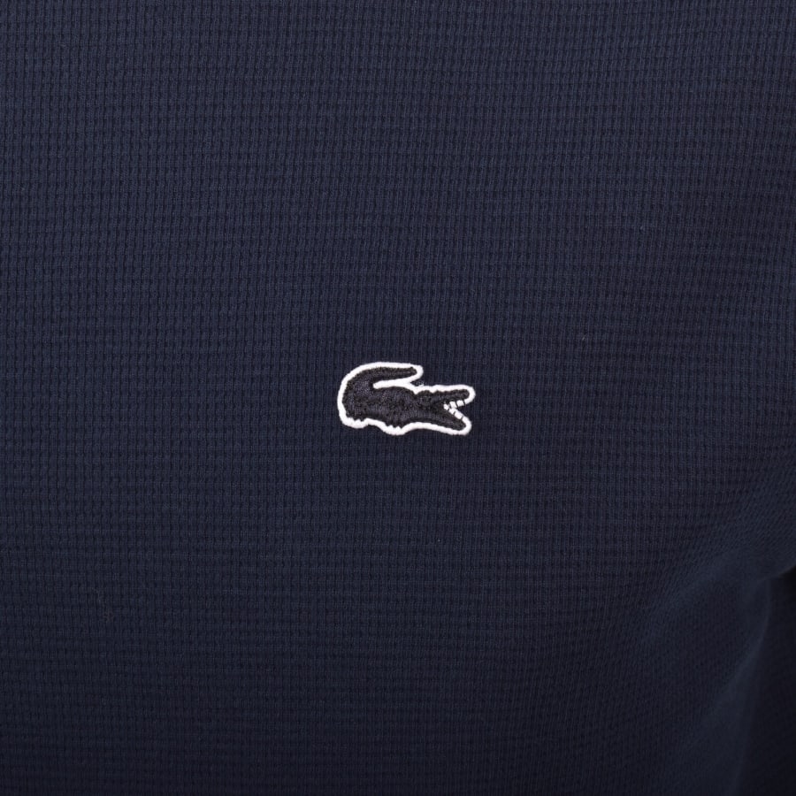 Image number 3 for Lacoste Loungewear Waffle T Shirt Navy