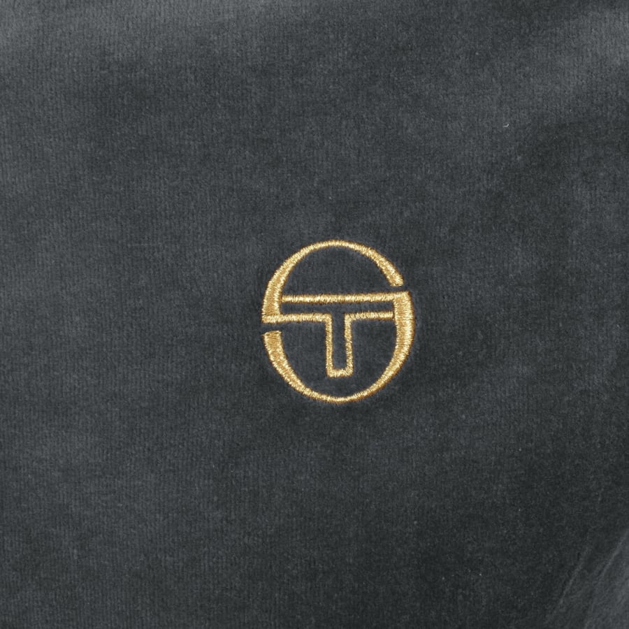 Image number 3 for Sergio Tacchini Fino Velour T Shirt Grey