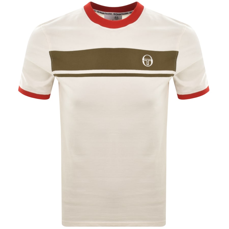 Image number 1 for Sergio Tacchini Logo T Shirt Beige