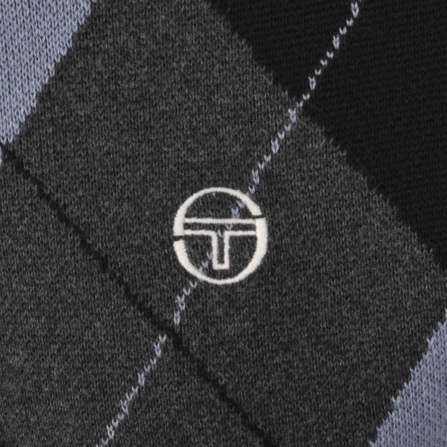 Image number 3 for Sergio Tacchini Macro Knit Cardigan Grey