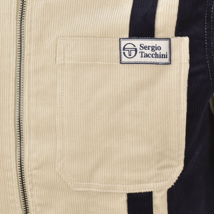 Image number 3 for Sergio Tacchini Corduroy Track Jacket Beige