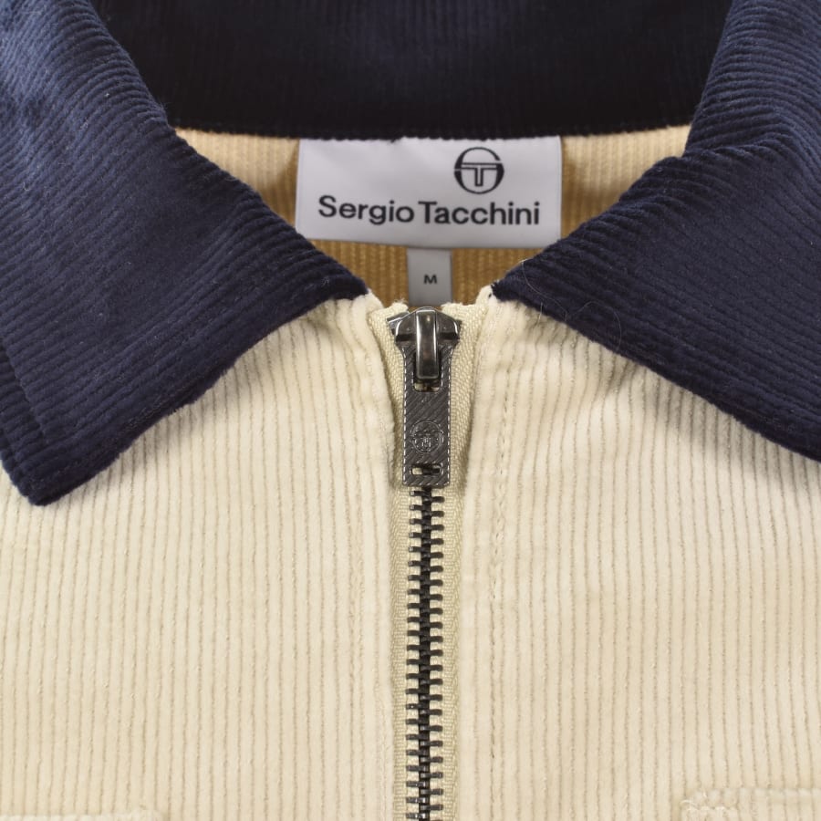 Image number 4 for Sergio Tacchini Corduroy Track Jacket Beige