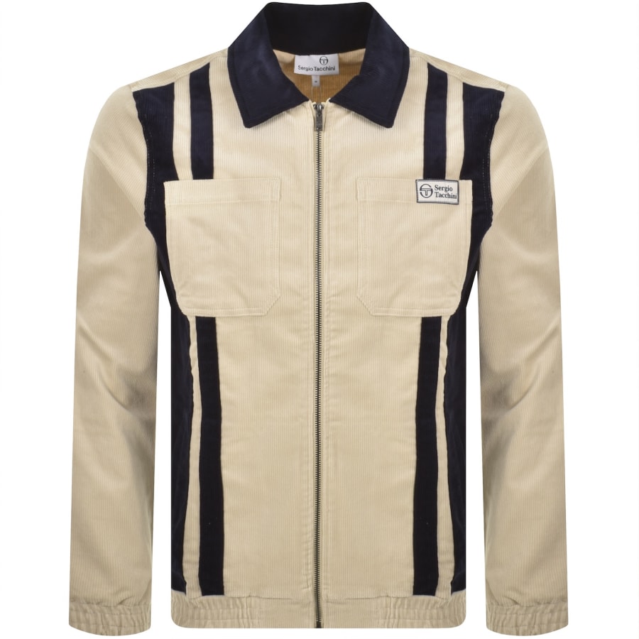 Image number 1 for Sergio Tacchini Corduroy Track Jacket Beige