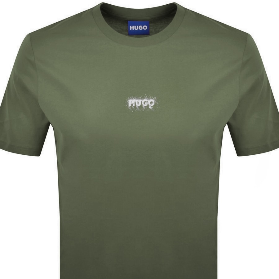 Image number 2 for HUGO Blue Nodar T Shirt Green