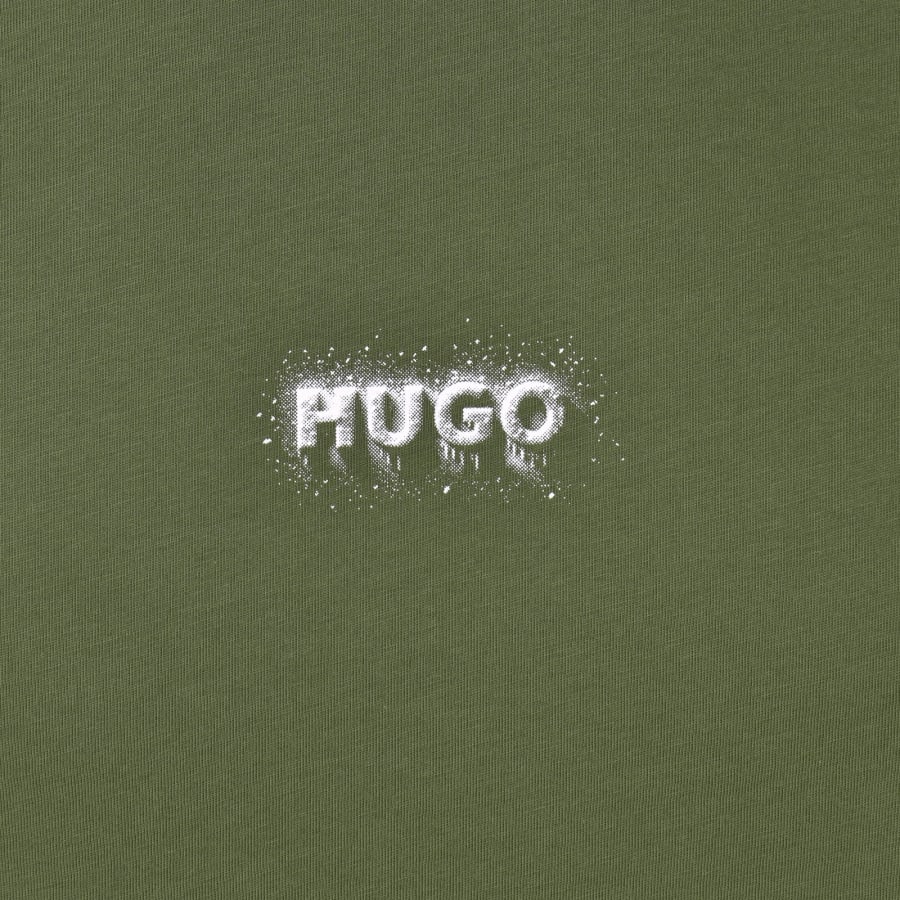 Image number 3 for HUGO Blue Nodar T Shirt Green