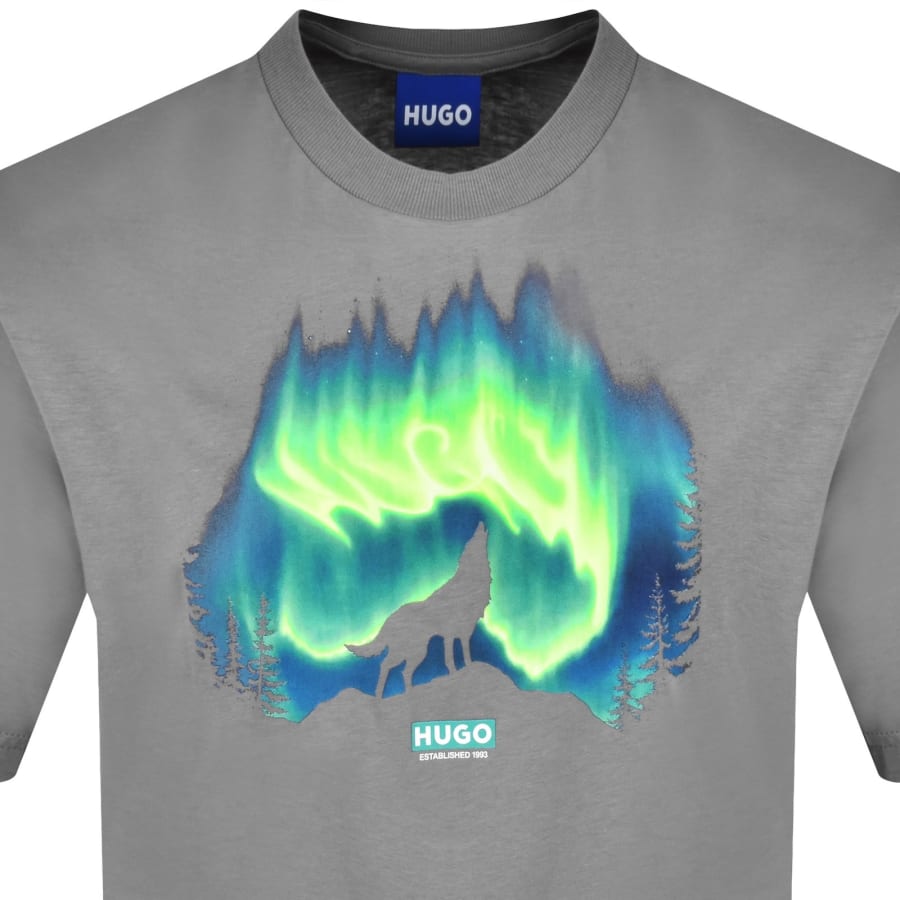 Image number 2 for HUGO Blue Norostee T Shirt Grey